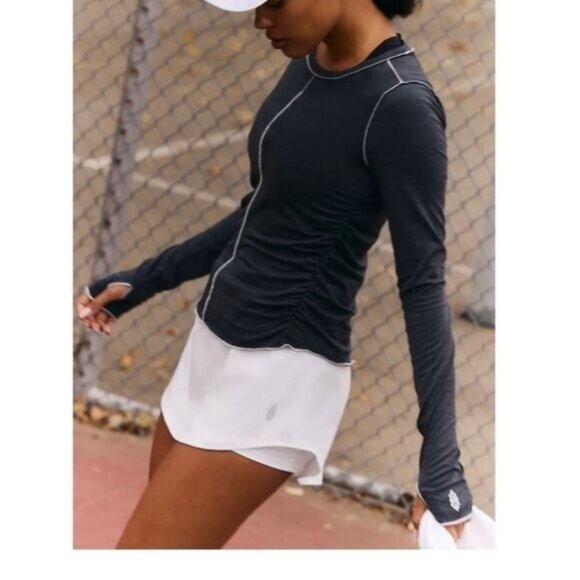 Free People Movement X HATCH Right On Run Layer Maternity Tops Gray Medium NWT - Picture 1 of 6